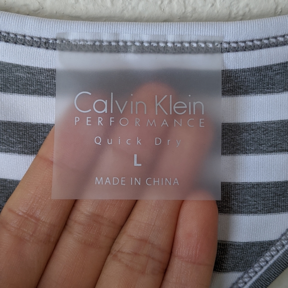 Calvin Klein Performance Striped Racerback Tank Top - Picture 7 of 11